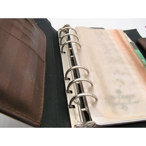 Day-Timer Navigator Brown Satin Striped Planner Binder 6 Rings Snap Tab Closure - Picture 6 of 15